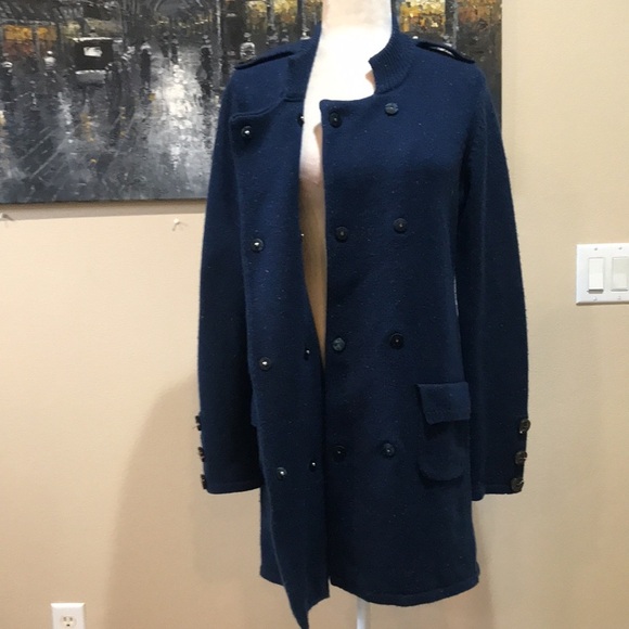 Design History Double Breasted Trench Sweater Coat 85% Wool 15% Cashmere-Size M - Picture 11 of 16